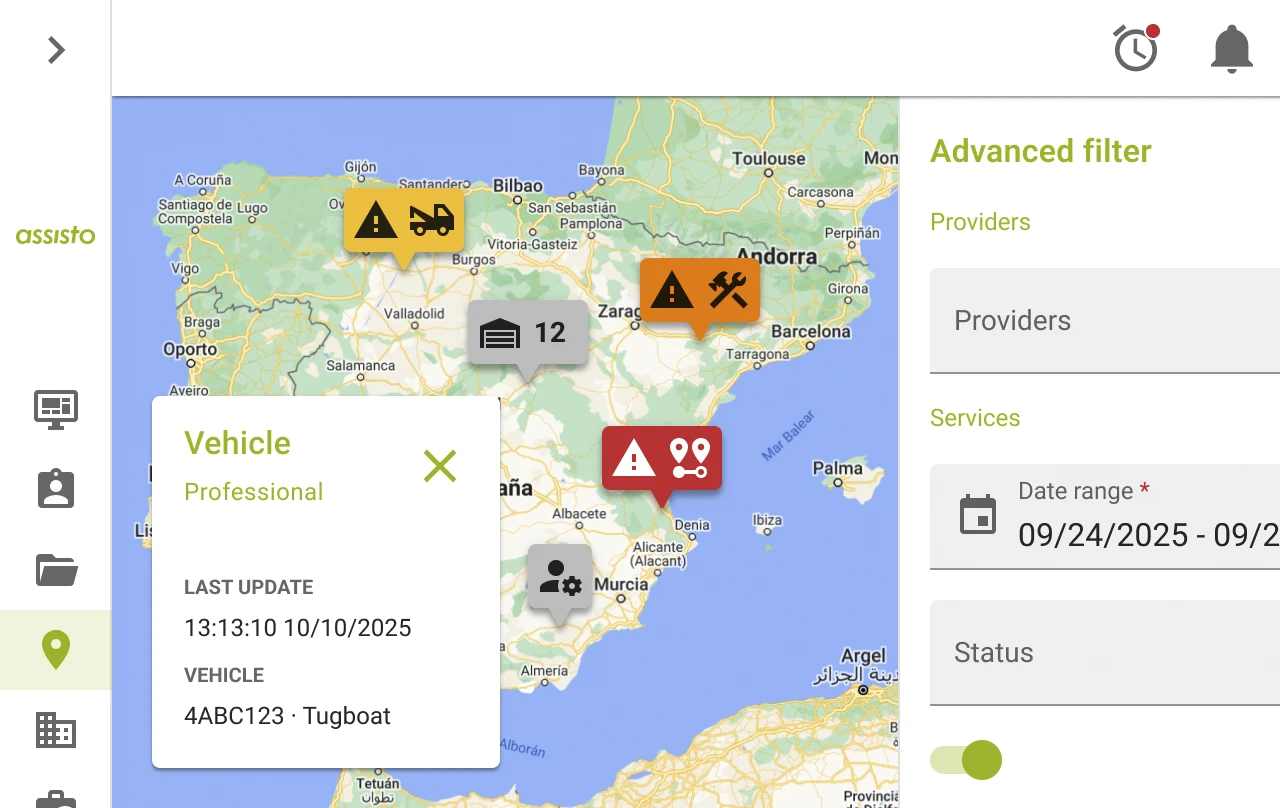 Assisto service management dashboard